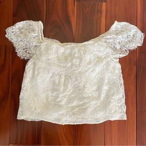 Hollister Co White Lacey Top